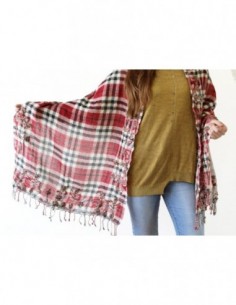 PASHMINA A CUADROS FLORES...