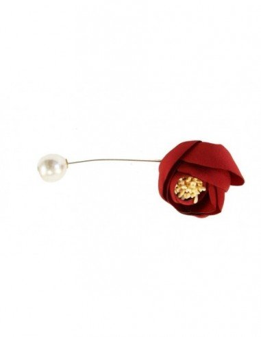 BROCHE ROSA CON PERLA