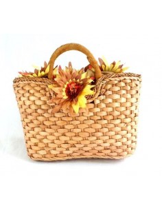 CANASTO DE PAJA ARREGLO FLORES