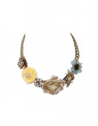 JUEGO COLLAR Y PAR DE AROS FLORES...