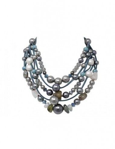JUEGO COLLAR Y PAR DE AROS PERLAS...
