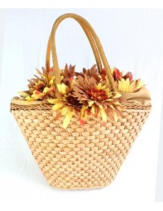 CANASTO DE PAJA ARREGLO FLORES