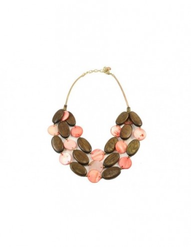 COLLAR CIRCULOS NACAR MADERA