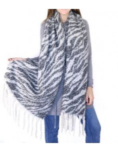 PASHMINA ACEBRADA CON FLECOS