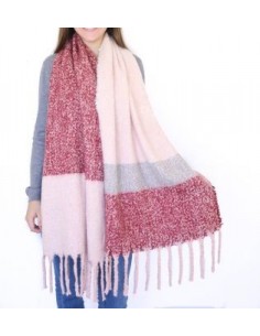 PASHMINA A RAYAS CON FLECOS