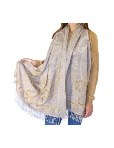 PASHMINA PURA LANA BORDADA