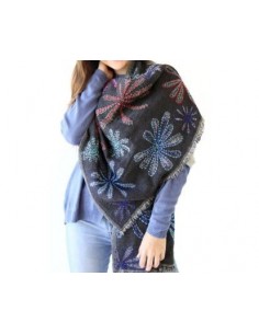 PASHMINA PURA LANA FLOREADA...
