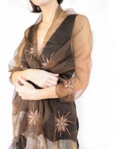 CHAL PURA SEDA NATURAL BORDADO