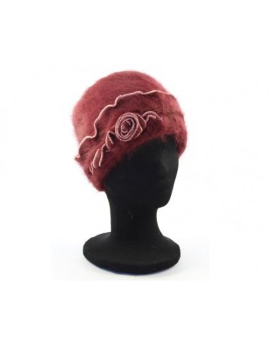 GORRO ITALIANO ANGORA ONDITAS CON FLOR