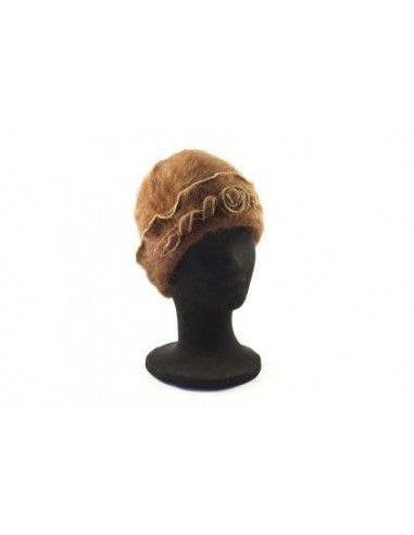 GORRO ITALIANO ANGORA ONDITAS CON FLOR