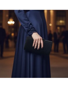 Clutch Negro Brillo Plisse... 2