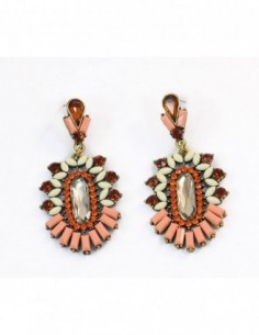 PAR DE AROS OVALOS PIEDRAS...