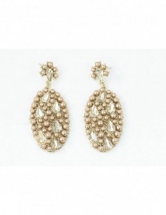 PAR DE AROS OVALOS PERLITAS...