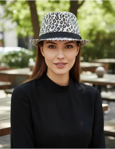Sombrero Fedora Blanco Y Negro...