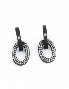 PAR DE AROS OVALOS CON STRASES