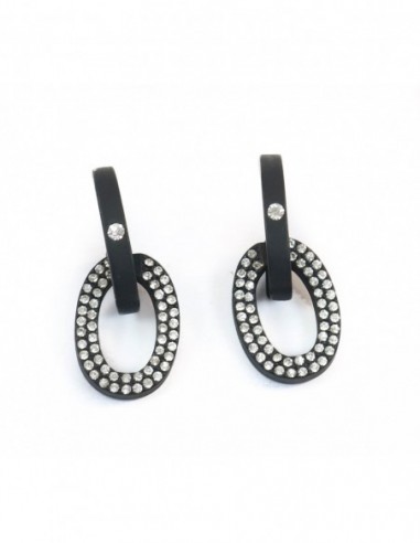 PAR DE AROS OVALOS CON STRASES