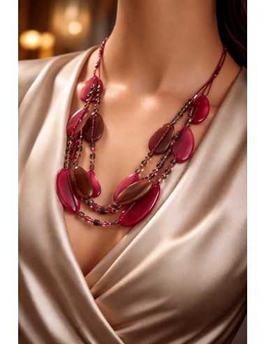 Collar Corto Arreglo Ramilletes Rojos...