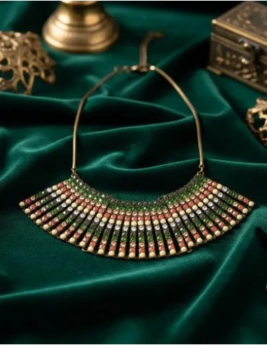Collar Corto Cogotera Metal Verde...