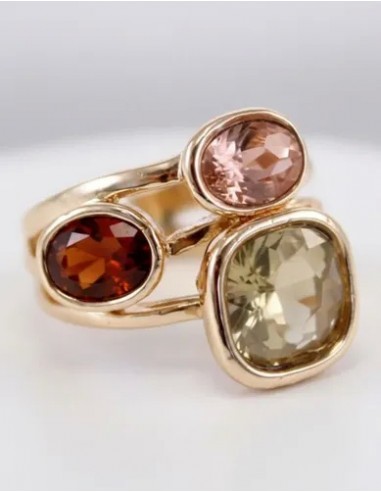 Anillo Piedras Cuadrado Bordó Unico