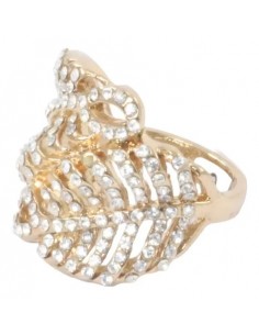 Anillo Hoja Dorado Dorado