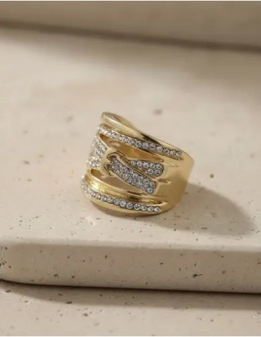 Anillo Strass Cinturón Dorado Dorado...