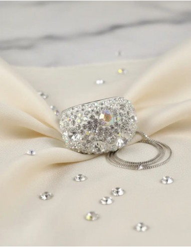 Anillo Cabullon Con Strass  Plateado 19