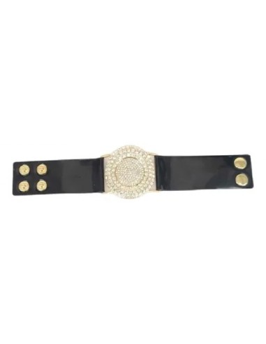 Pulsera Brazalete Charol Negro...