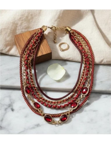 Collar Corto Cadena Con Piedras...