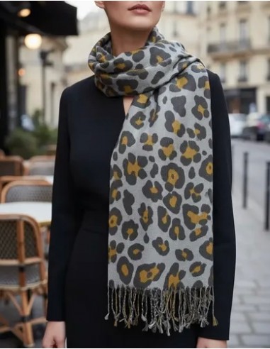 Pashmina Atigrada Gris Importada...