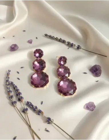 Par De Aros Largos Violeta...