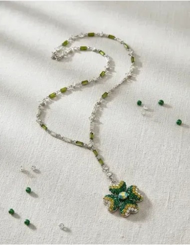 Collar Trebol 4 Hojas Strass Importado
