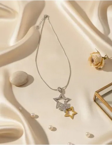 Collar Largo 3 Estrellas C/ Strass...