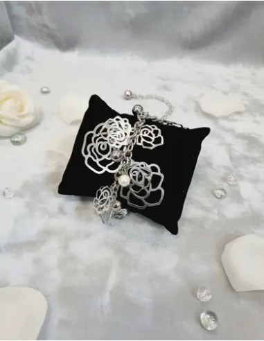 Pulsera Cadena De Flores Perlas...