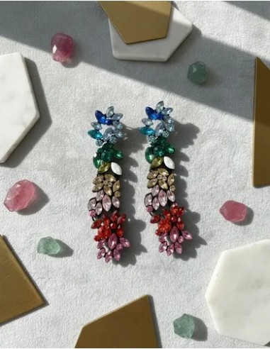 Aros Largos Multicolor Ovalados...