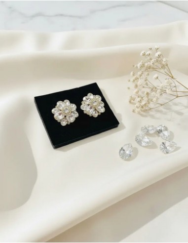 Aros Flor De Cristales Con Strass...