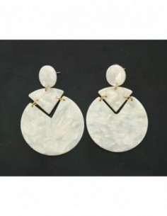 PAR DE AROS CIRCULO DE RESINA