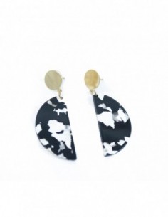 PAR DE AROS MEDIALUNA RESINA