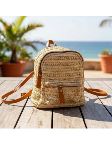 Cartera Bandolera Mochila Rafia Simil...