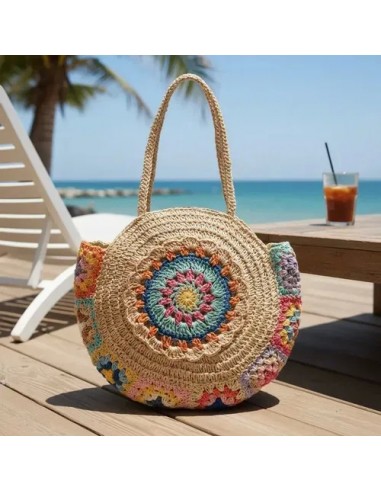 Cartera Bolsa De Mano Tejida Rafia...