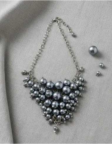 Collar V Simil Perlas Importado