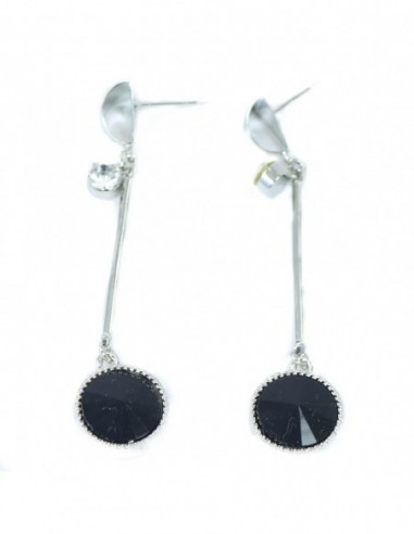 PENDIENTES BARRA METAL CON STRASS