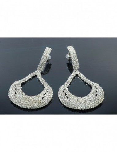 PAR DE AROS GOTA CON STRASS