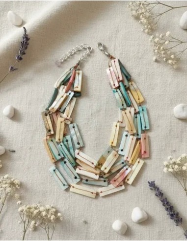 Collar Corto Hebras Con Cuentas...