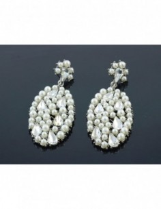 PAR DE AROS OVALOS PERLITAS...