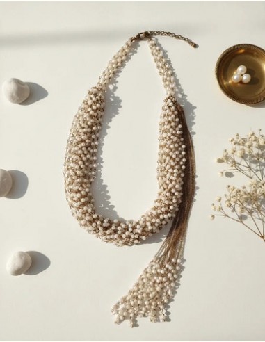 Collar Largo De Simil Perlas Con...