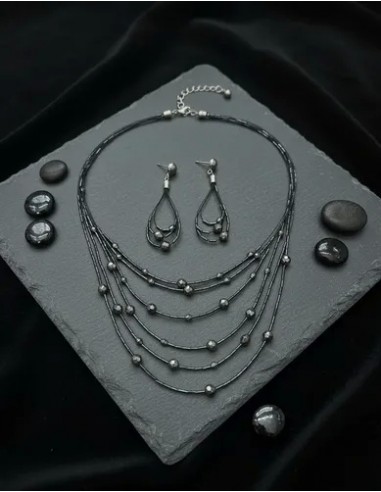 Conjunto Collar Aros Canutillos Simil...