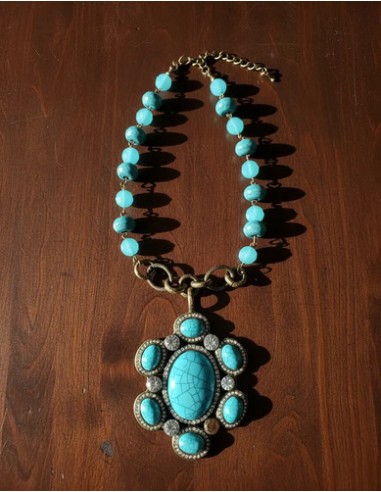 Collar Metal Simil Perla C/ Cristal...