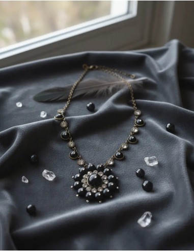 Collar Redondo Simil Perlas Negras...