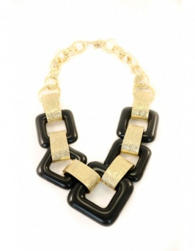 COLLAR CUADRADOS RESINA OVALOS METAL