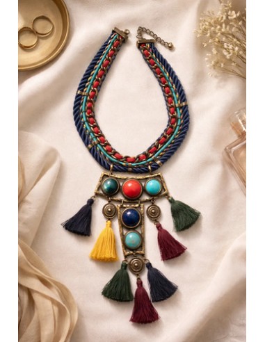 Collar Grueso Dije Simil Perlas...